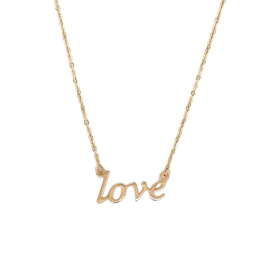 14K Gold Cut Out Love Necklace