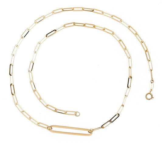 Oval Link Center Paperclip Necklace