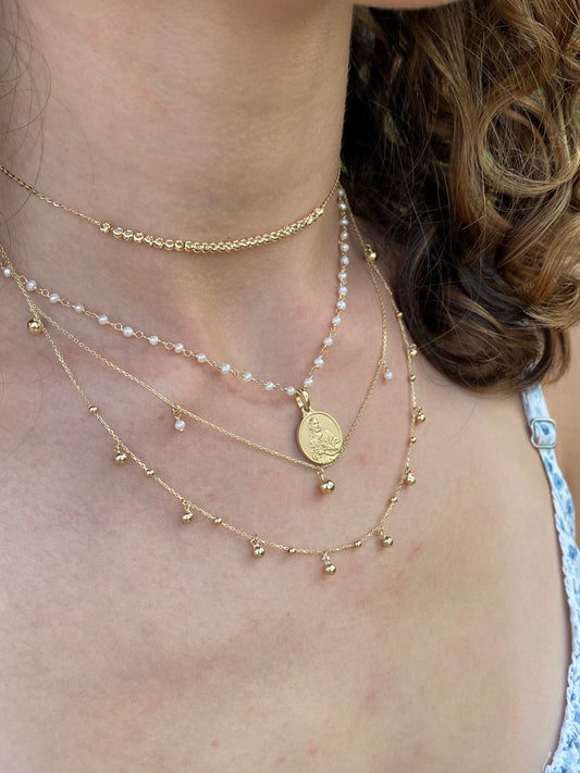 Diamond Cut Beaded Adjustable Choker