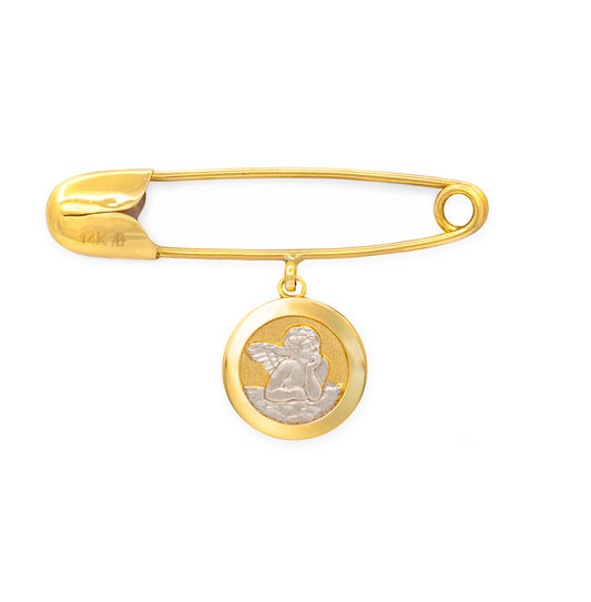 Two Toned Guardian Angel on Baby Pin