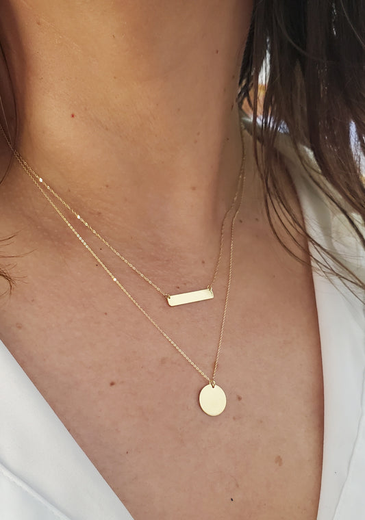 Small Engravable Bar Plate Necklace