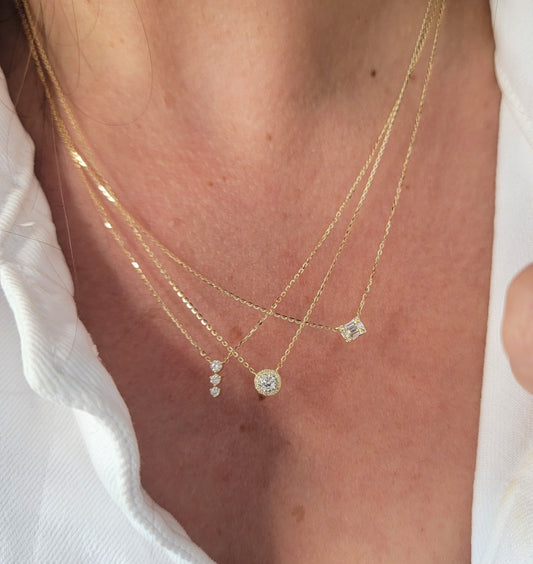 Diamond Baguette Necklace