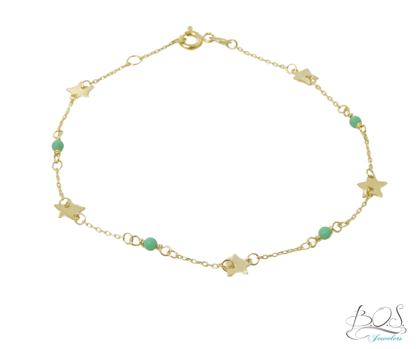 14K Gold Multi Pearl and Start Bracelet