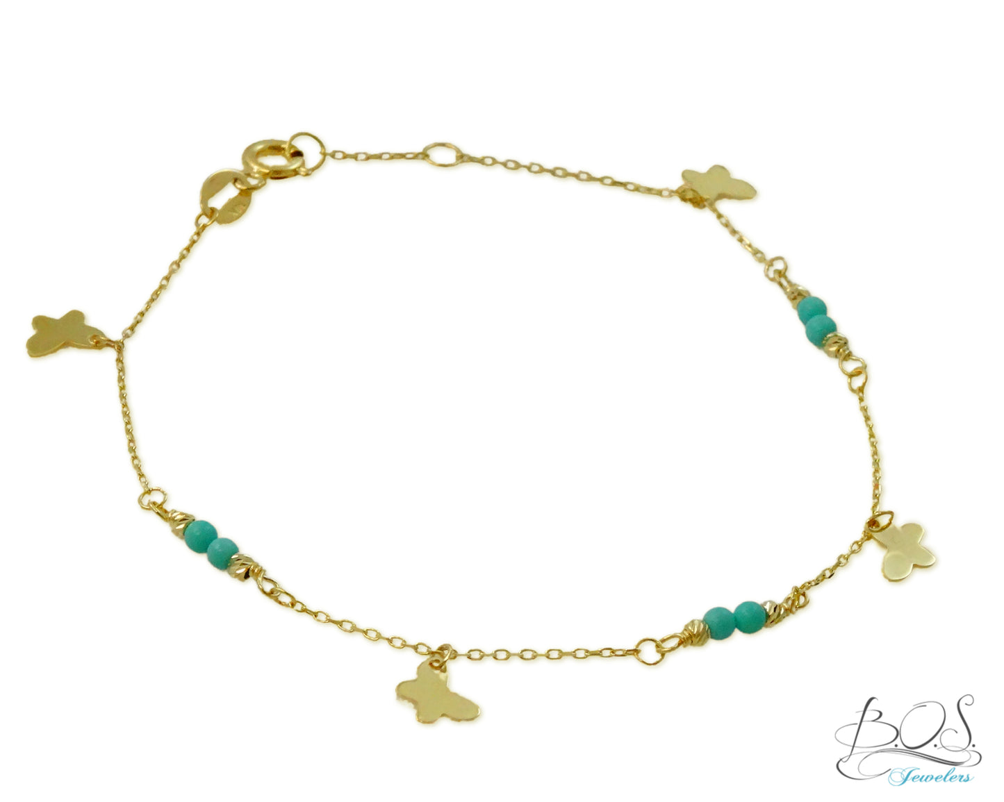 14K Multi Pearls and Butterfly