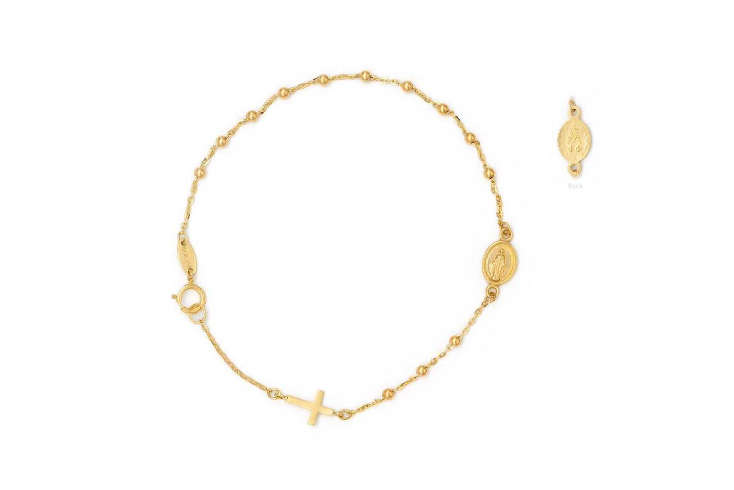 Rosary Religious Bracelet 14 Karat Yellow Gold