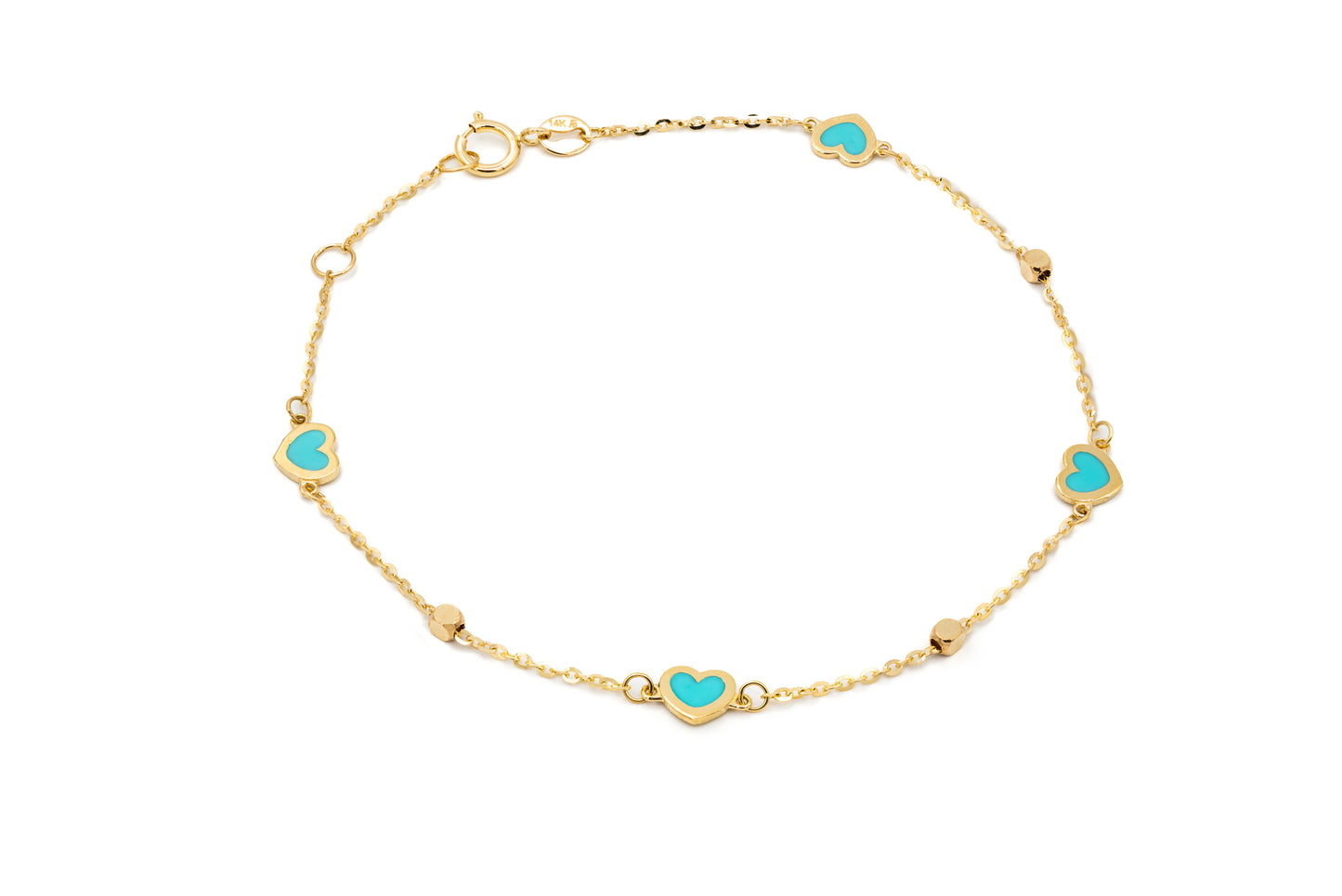 Blue Enamel Heart Bracelet