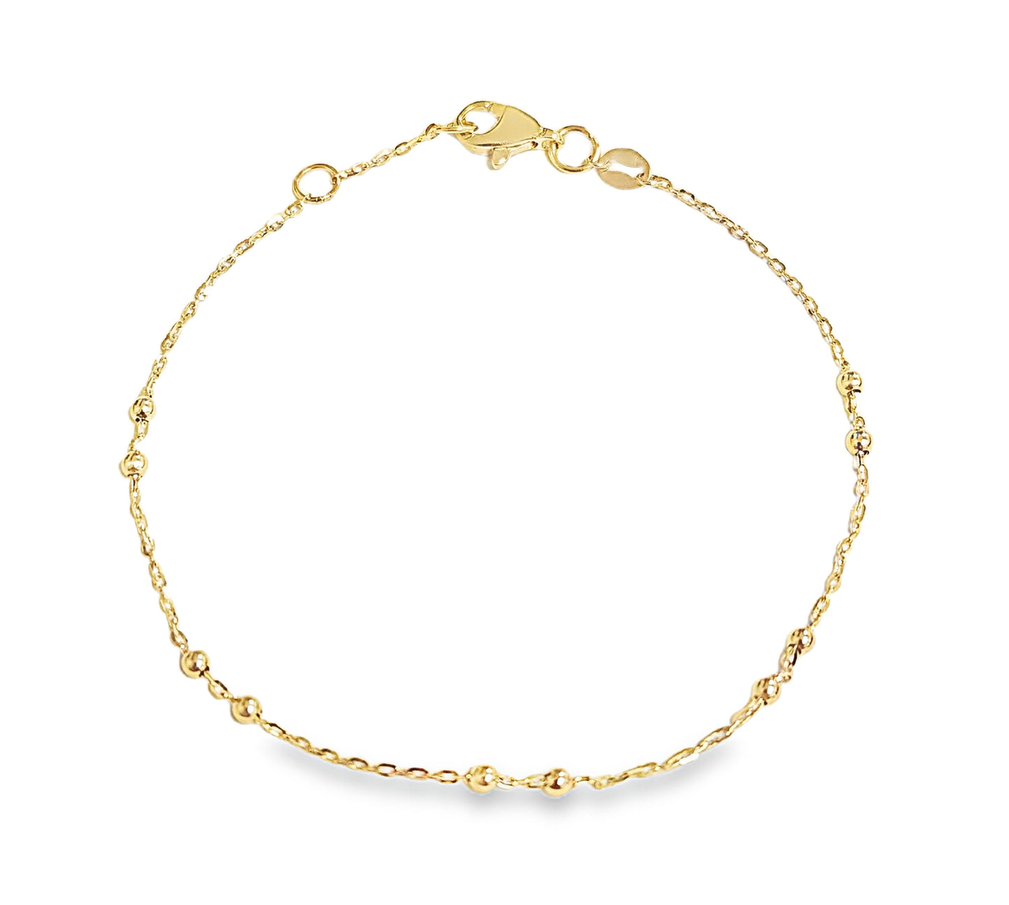 Station Double 2mm Bead Bracelet (1 Inch apart)