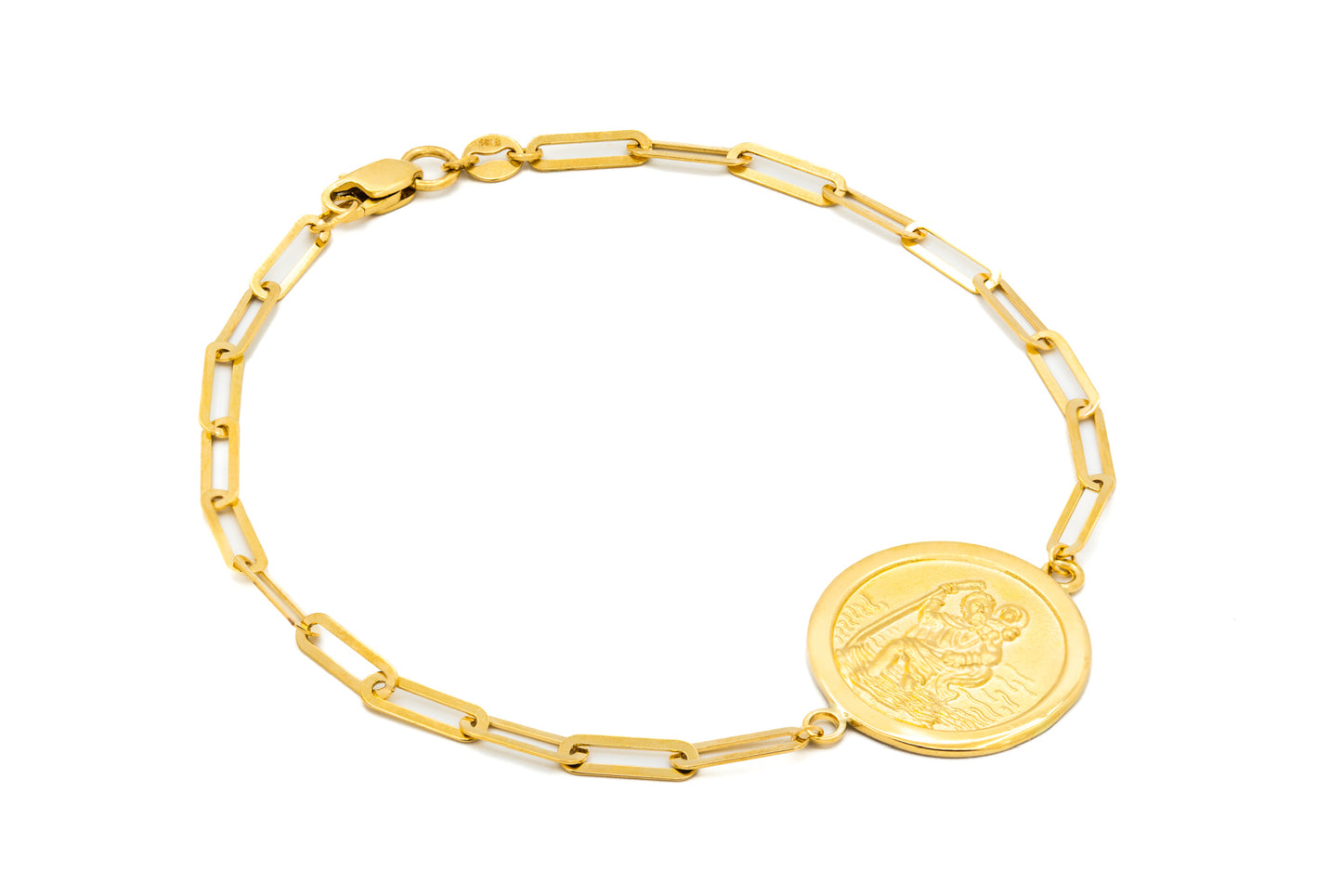 St. Christopher Medal Paperclip Bracelet