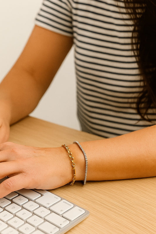 Straight Line Illusion Diamond Tennis Bracelet