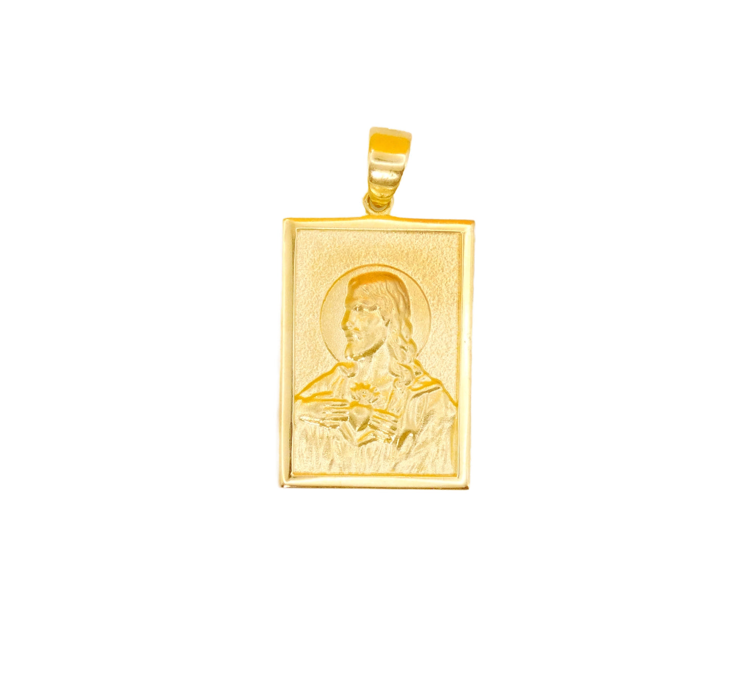 Extra Large Scapular Medal Pendant 14 Karat Yellow Gold