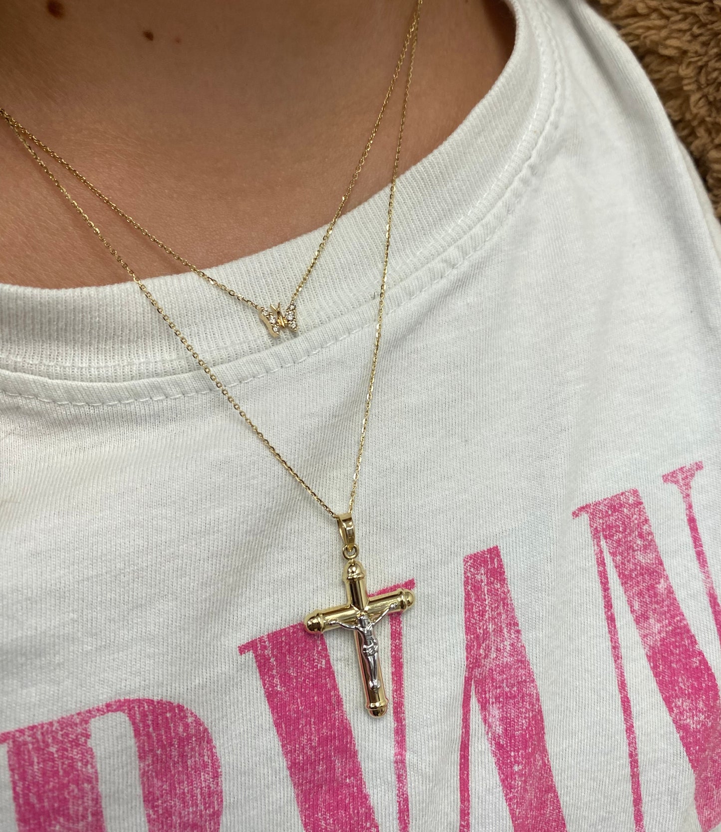 Two-Tone Crucifix with Jesus Christ