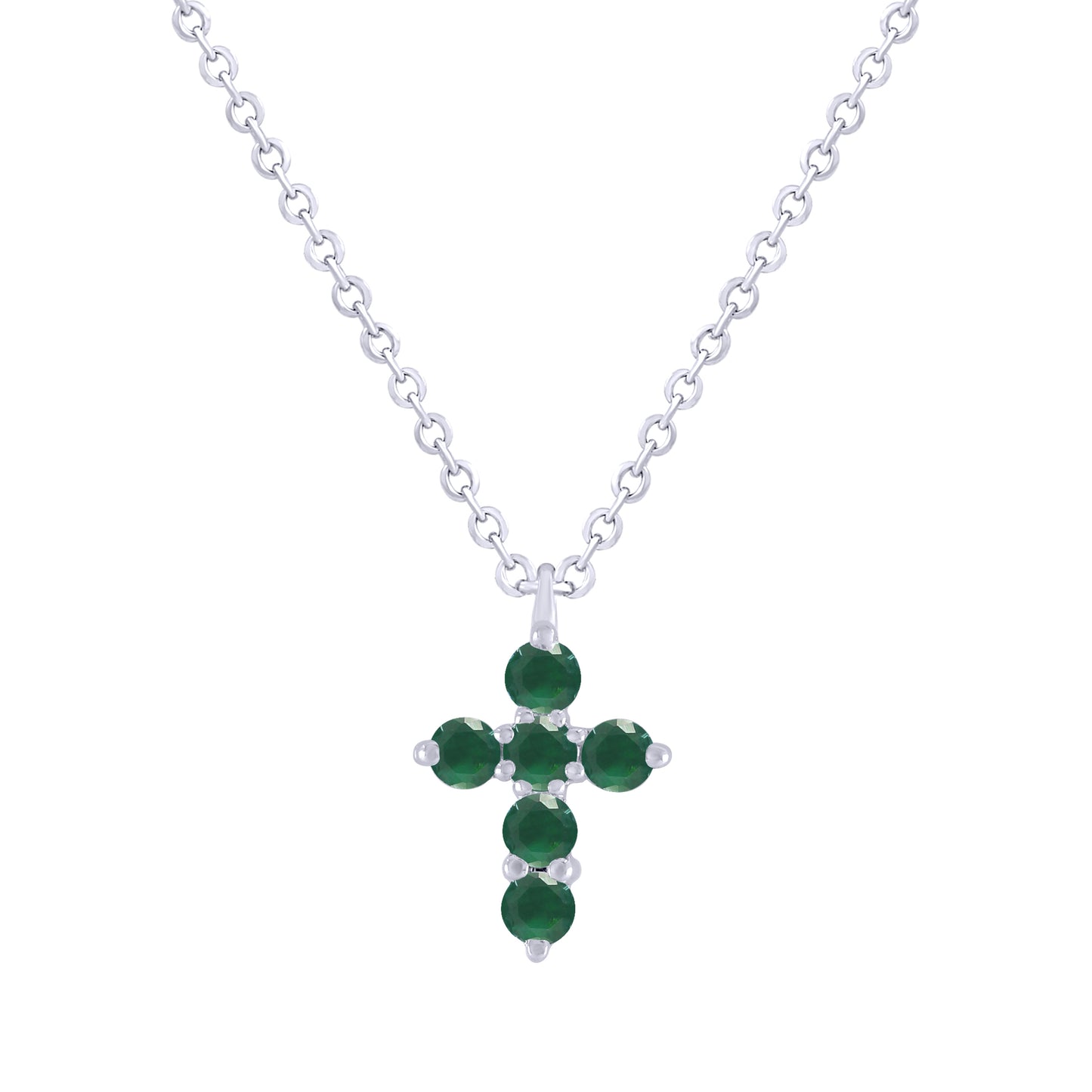 Miniature Color Stone Cross Necklace