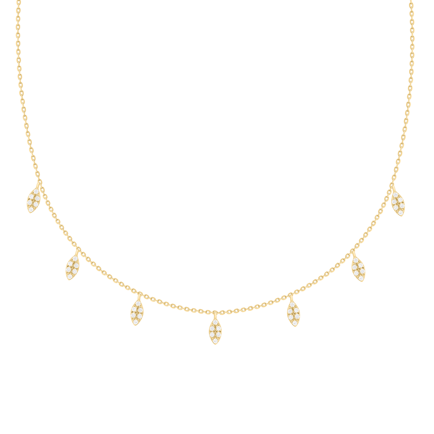 Fringe Diamond Necklace 14K Gold