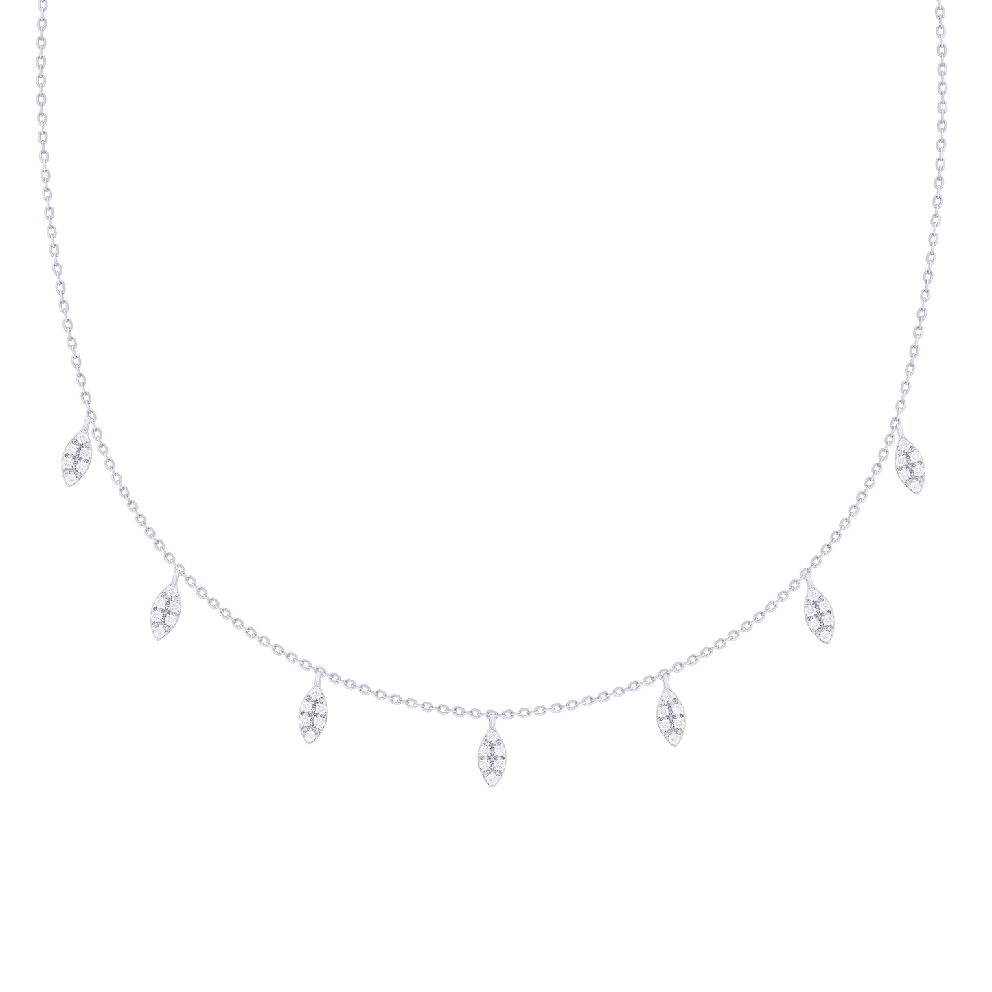 Fringe Diamond Necklace 14K Gold