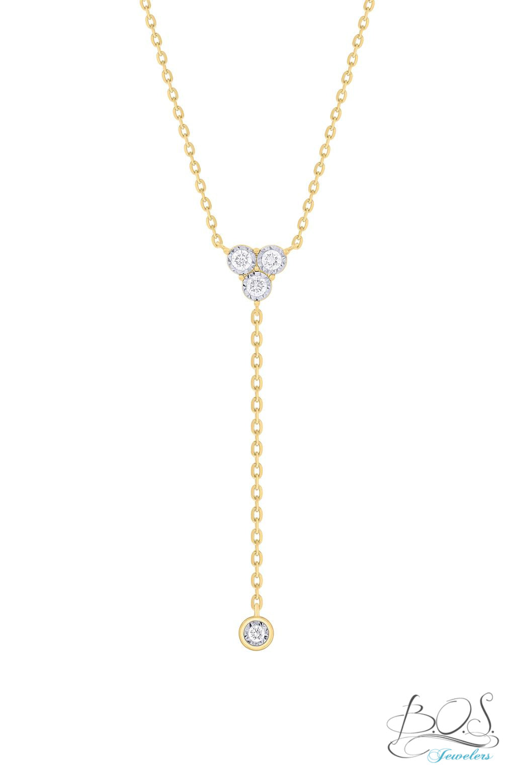 Jumbo Trio Diamond Lariat 14K Gold