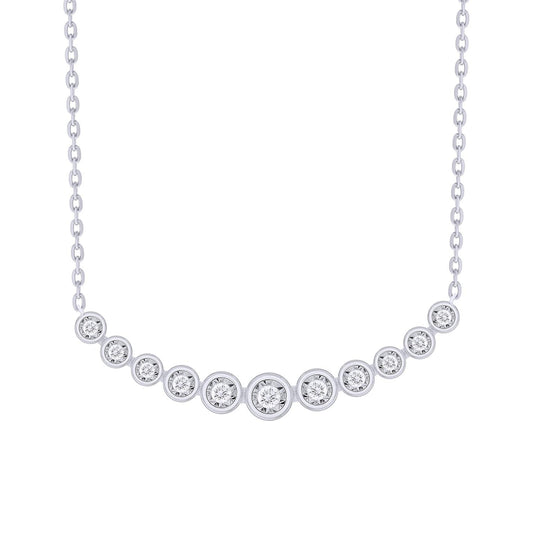 Curved Diamond Bar Necklace
