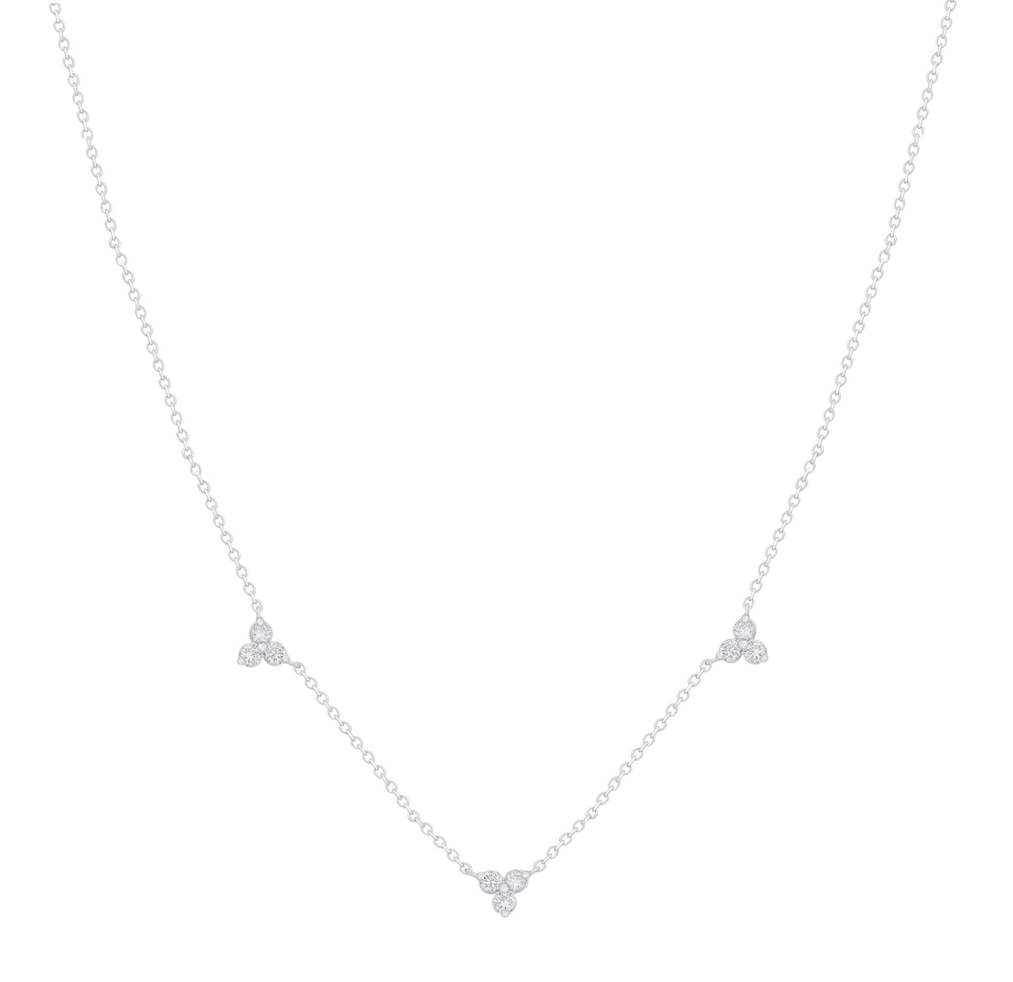 Trio Diamond Station Necklace