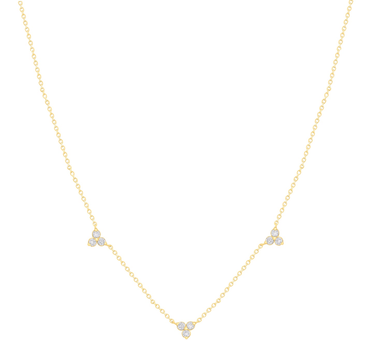 Trio Diamond Station Necklace