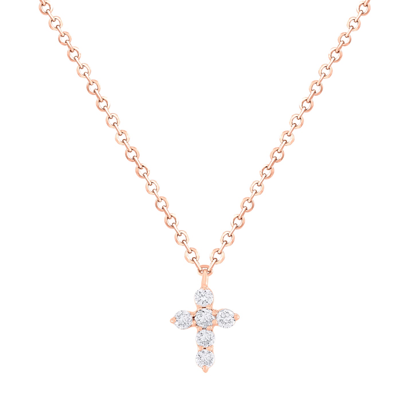Mini-Miniature Diamond Cross Necklace