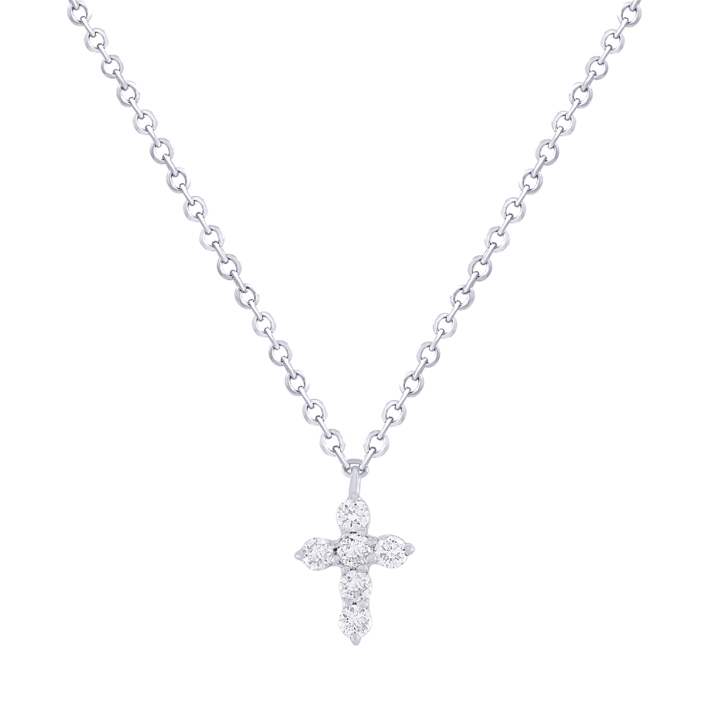 Mini-Miniature Diamond Cross Necklace