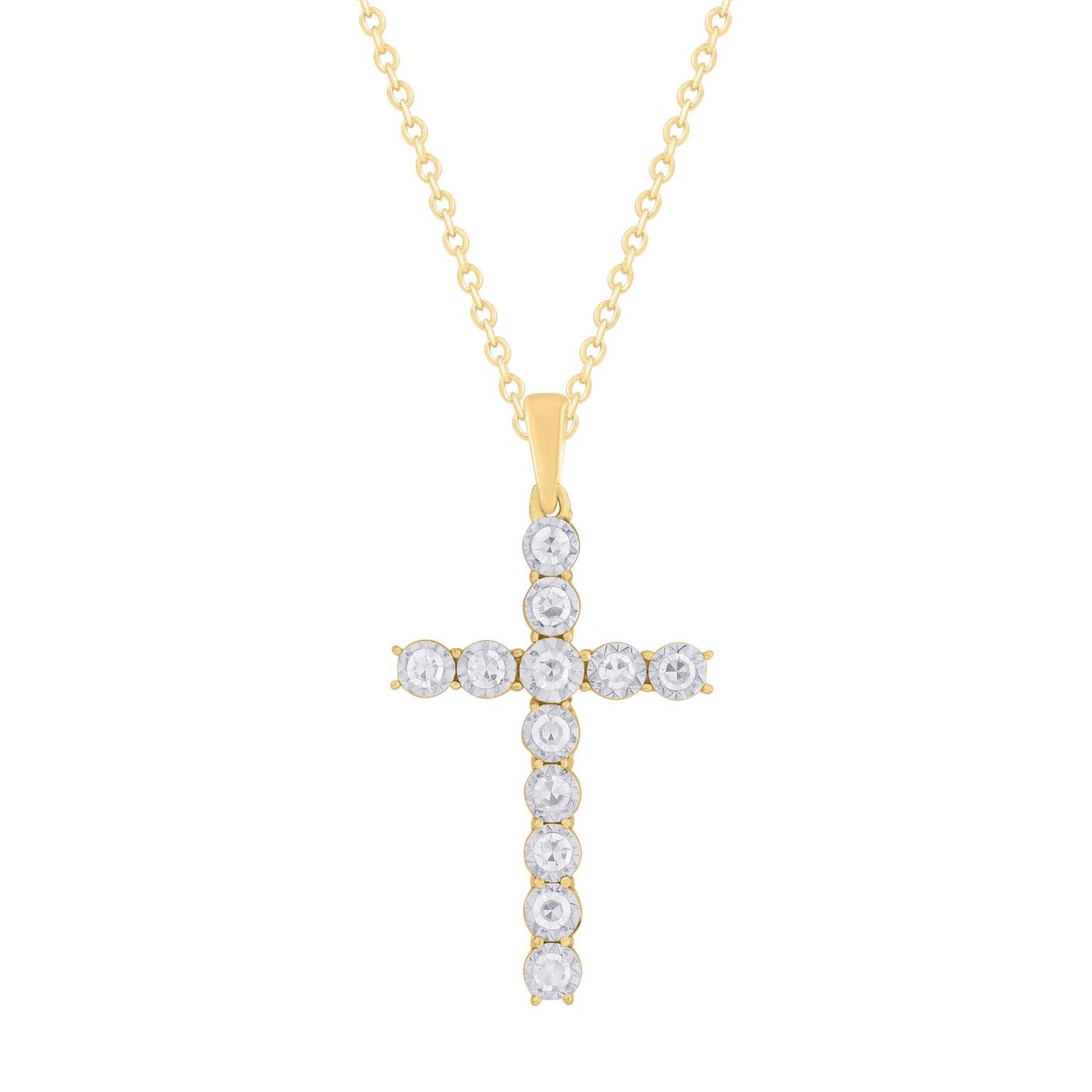 Large Diamond Cross in 14K Gold