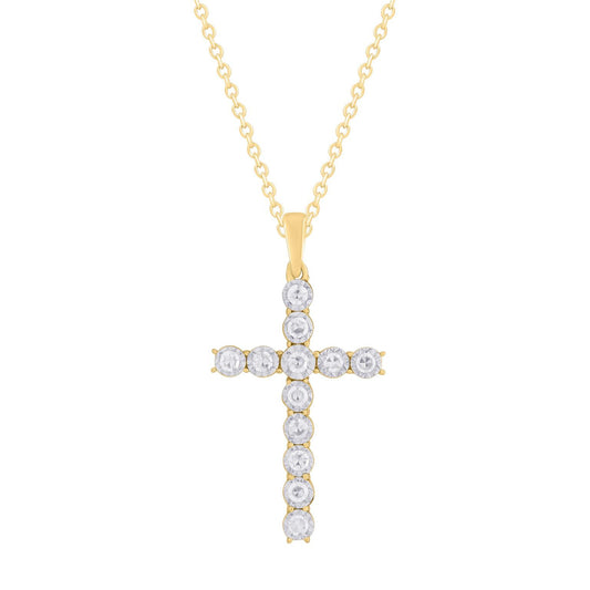 Large Diamond Cross in 14K Gold