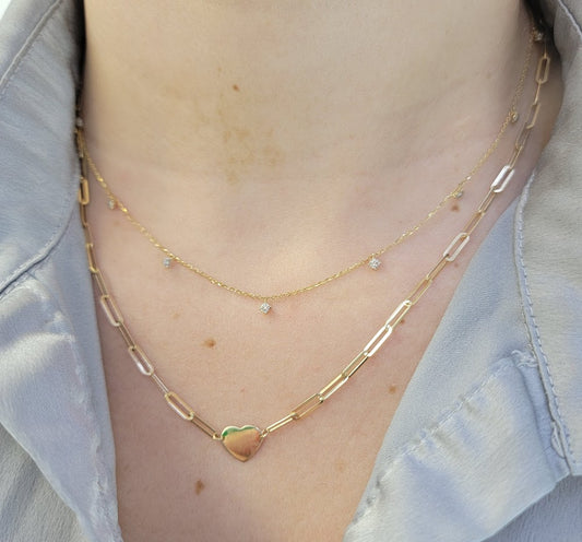 Multi Dangling Diamond Illusion Necklace