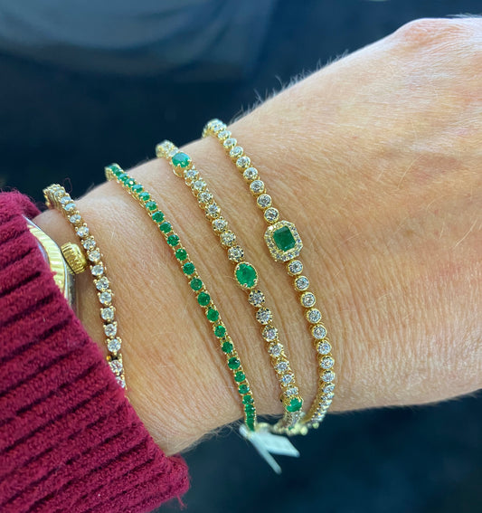 Fine Color Stone Tennis Bracelet