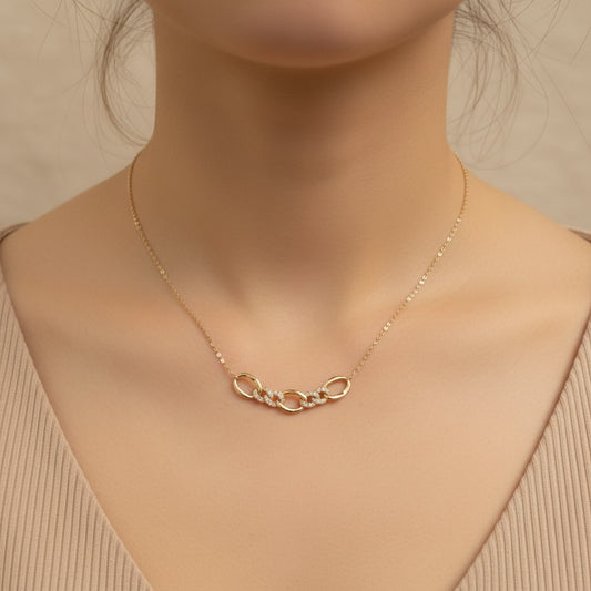 Diamond Figaro Cable Link Necklace