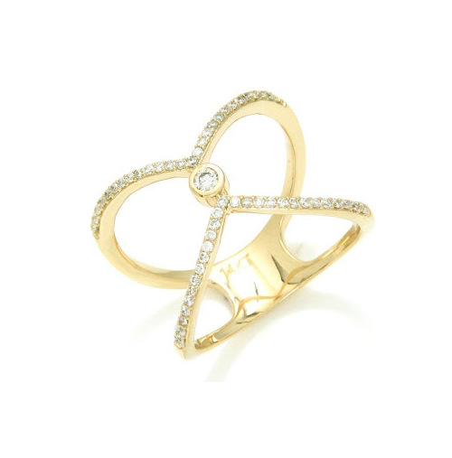 Criss Cross Center Diamond Ring