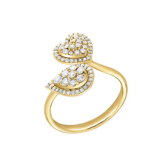 YOU AND ME Heart and Pear Diamond Ring