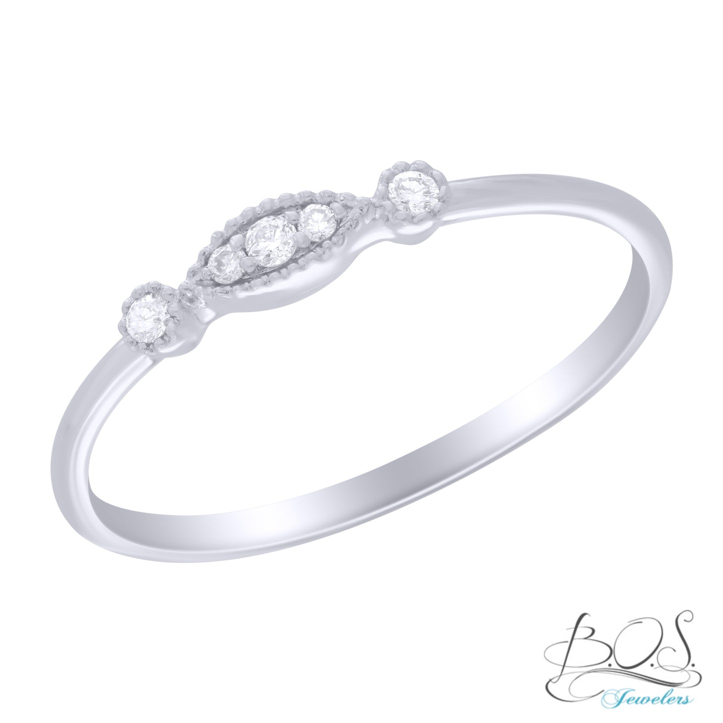 14K Gold Eye Shape Diamond Ring