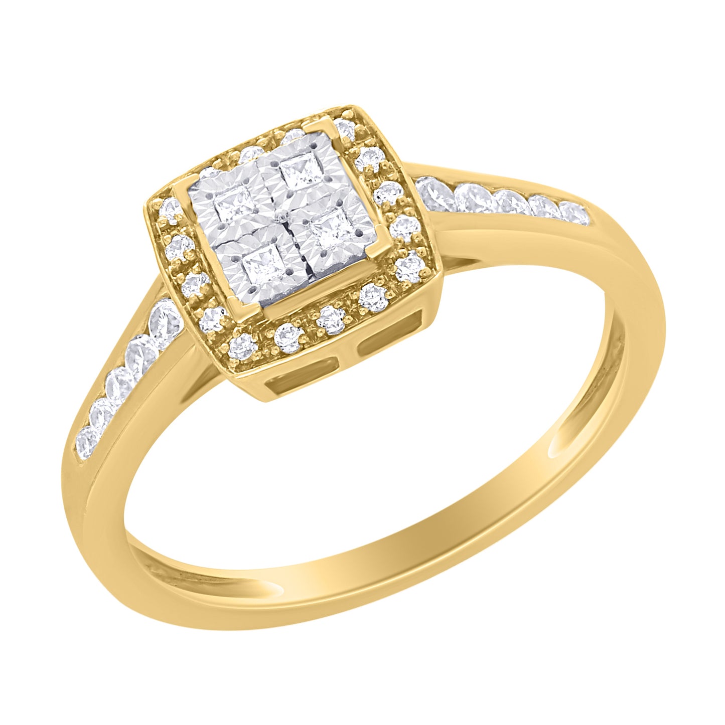 Cushion Halo Diamond Illusion Ring