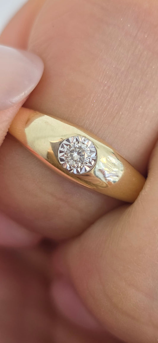 Gold Classy Diamond Illusion Mini Dome Ring