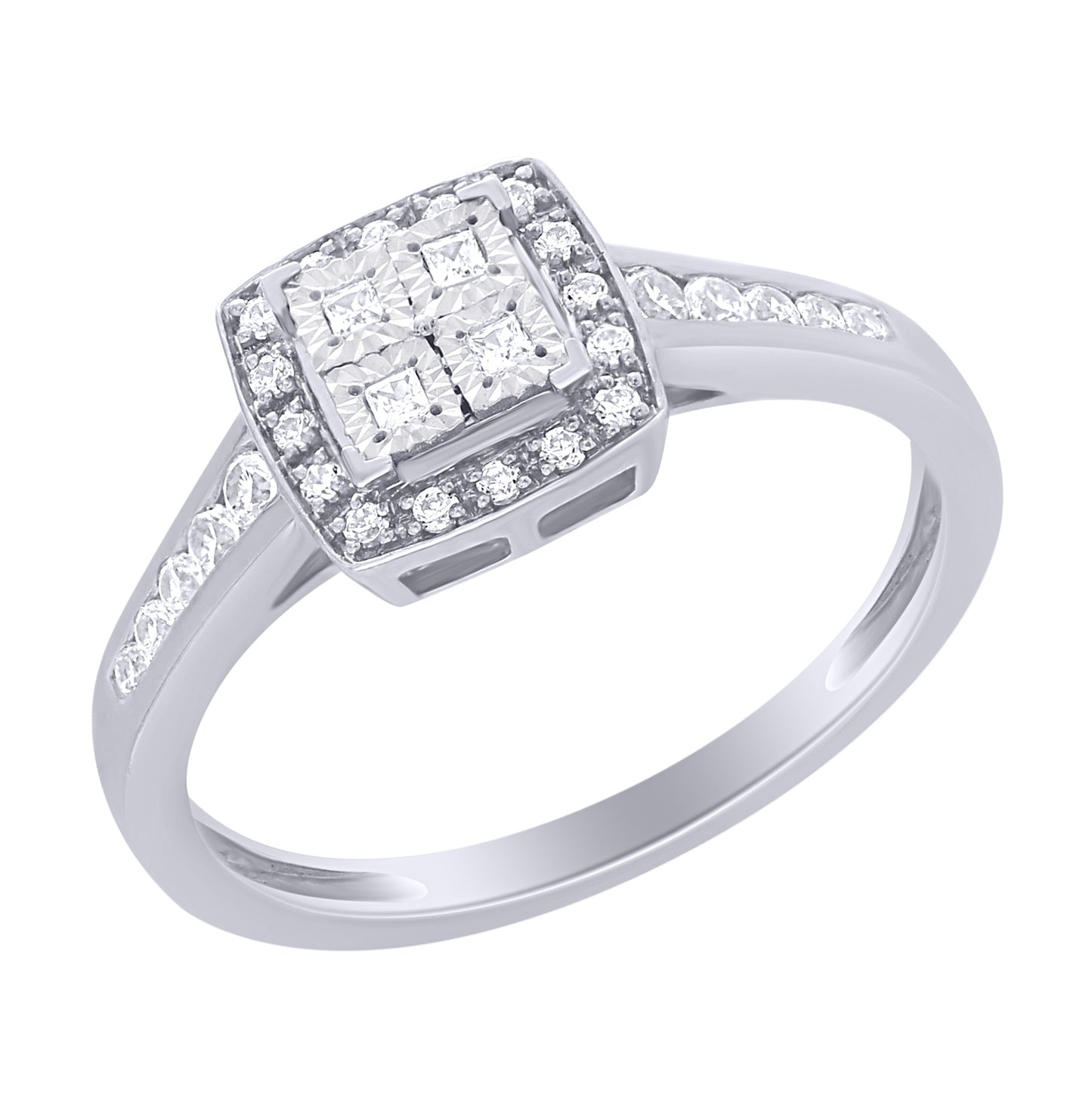 Cushion Halo Diamond Illusion Ring