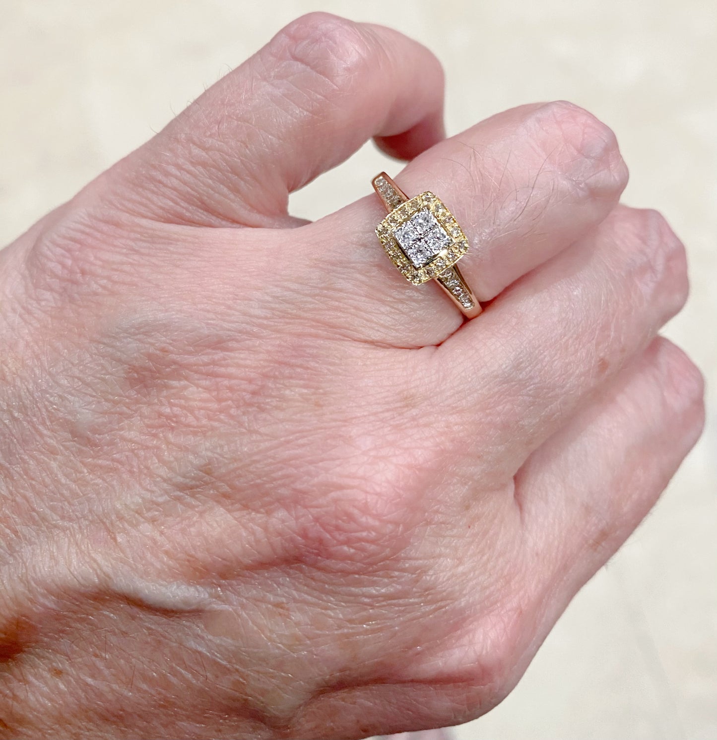 Cushion Halo Diamond Illusion Ring