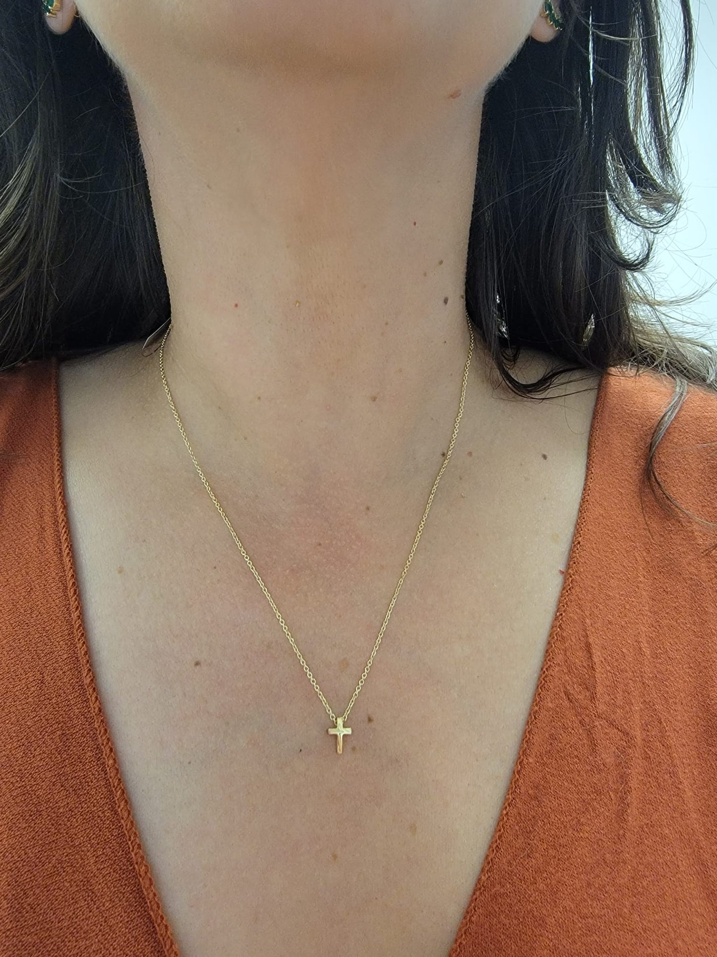 Miniature Cross Necklace 14K Gold