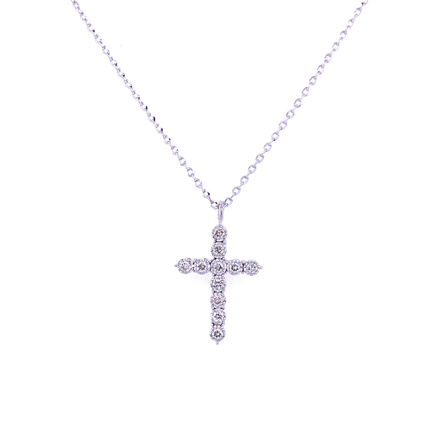 Diamond Medium-Sized Classic Cross 14K Gold