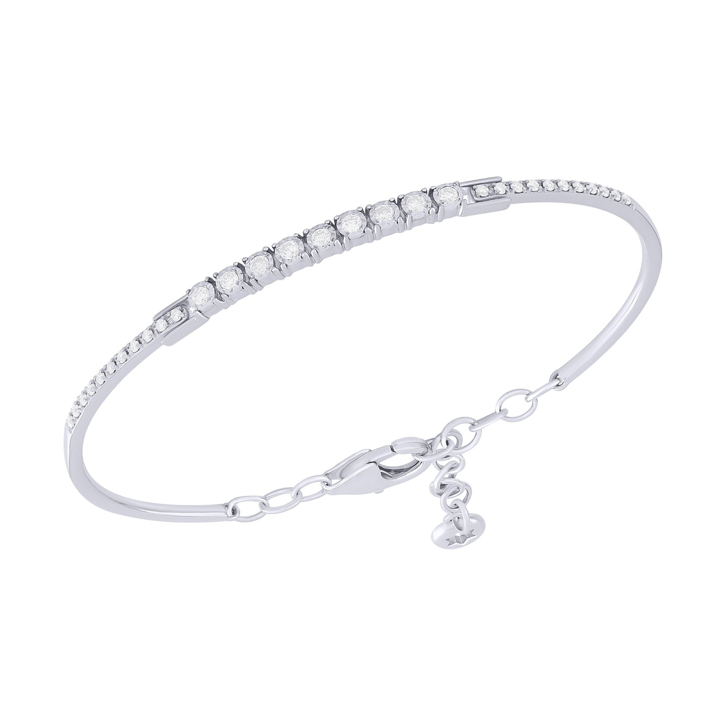 Flexible Diamond Bangle Bracelet 14K Gold