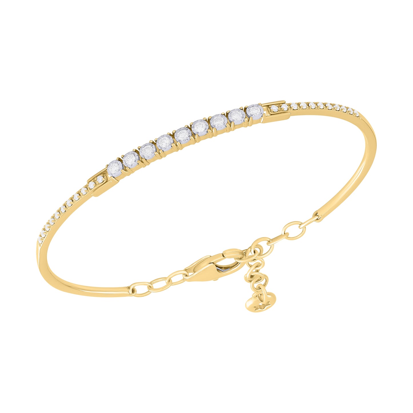 Flexible Diamond Bangle Bracelet 14K Gold