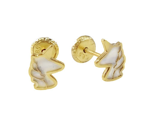 Mini Mother of Pearl Unicorn Earring