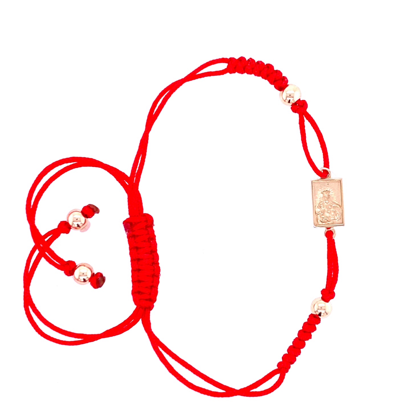 Miniature Scapular Medal Macrame Bracelet