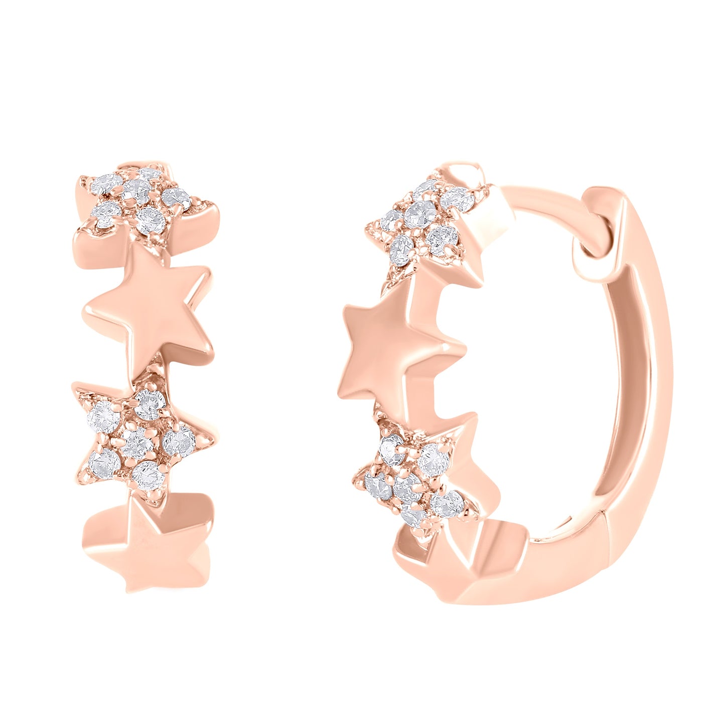 Diamond Star Huggie 14K Gold