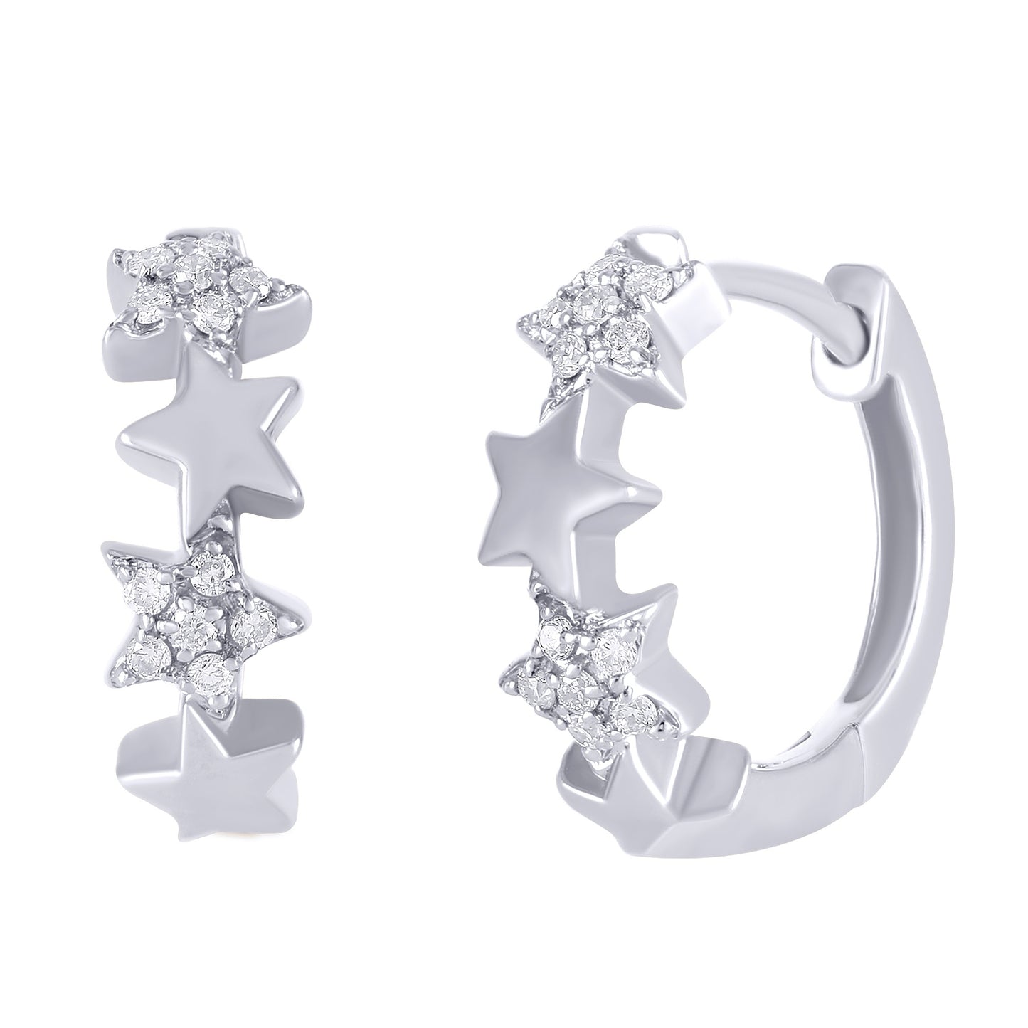 Diamond Star Huggie 14K Gold