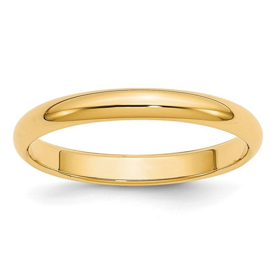 Half Round Traditional Comfort Fit Wedding Band 14K Gold