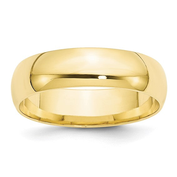 Half Round Traditional Comfort Fit Wedding Band 14K Gold