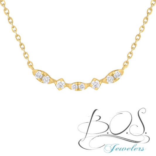 Curve Diamond Necklace 14K Gold