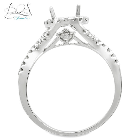 Celeste Infinity Halo Diamond Engagement Ring 14K White Gold