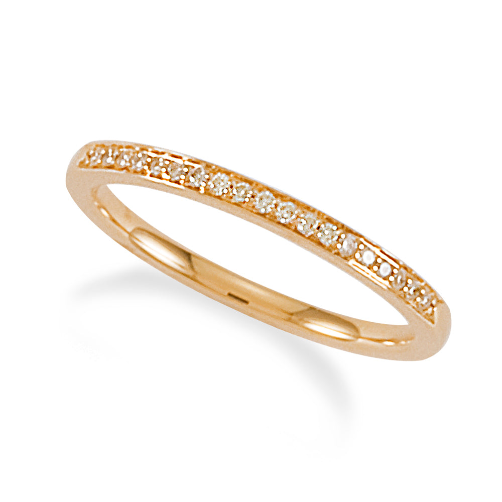 Svelte Channel Pave Diamond Band Ring 18K Rose Gold