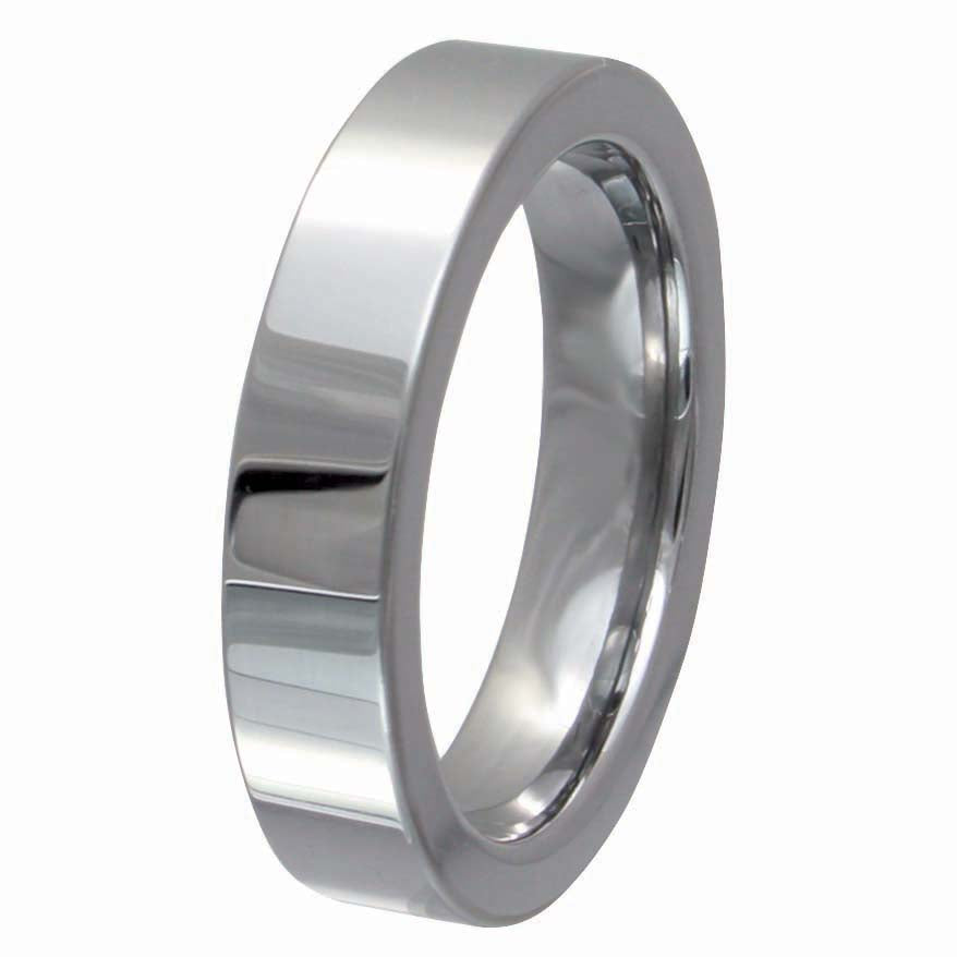 Men's Tungsten Carbide Traditional Flat 5mm Wedding Band